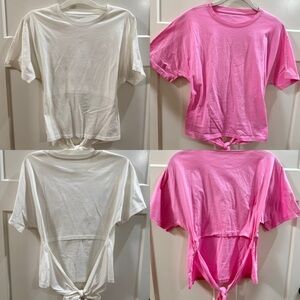 a new day White and Pink Tie-Back Tops